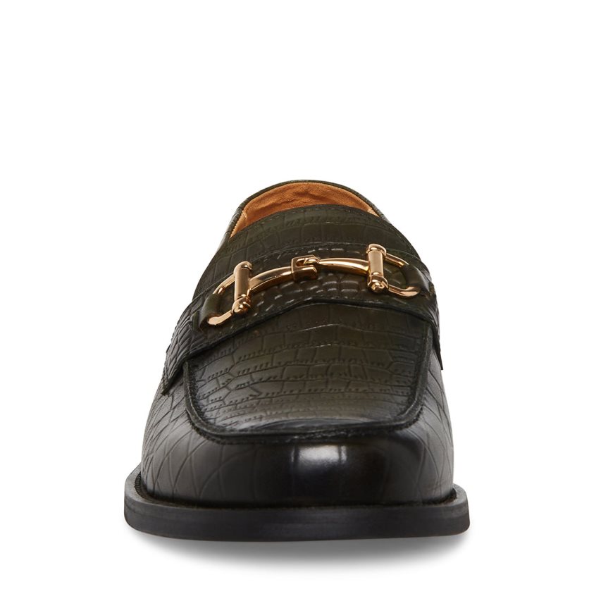 Loafers Steve Madden Wallace Crocodile Hombre Verde Oscuro | ES PL6E82